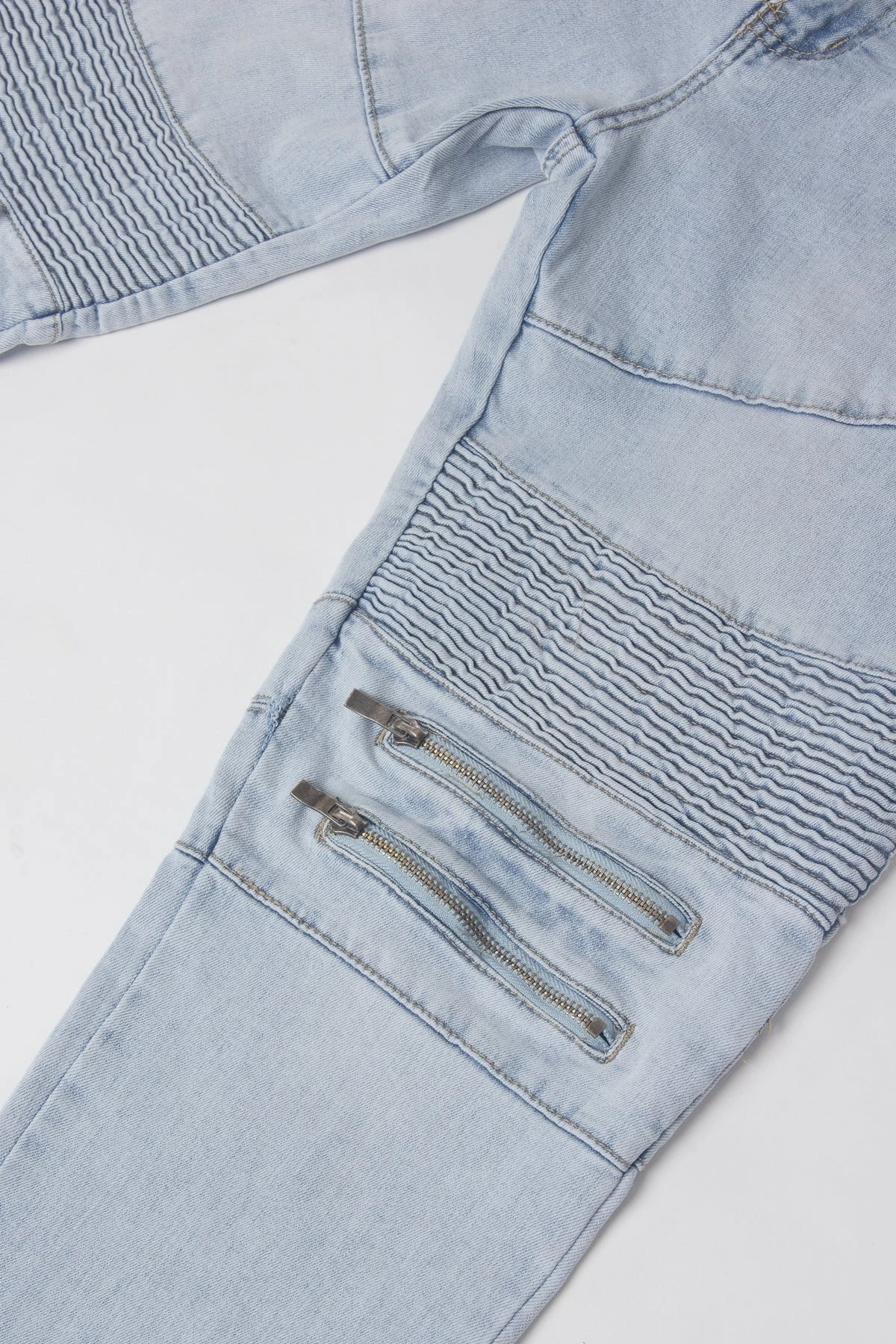 Scrunched Zipper Moto Biker Denim Jeans 14 Scrunched Zipper Moto Biker Denim Jeans - Image 12
