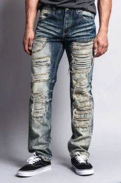 Washed And Distressed Slim Jeans -Victorious DL129 VIN 1