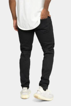 Stitch Stacked Moto Biker Denim Jeans -Victorious DL1302 BLK 3