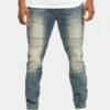 Stitch Stacked Moto Biker Denim Jeans -Victorious DL1302 VIN 1