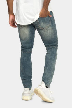 Stitch Stacked Moto Biker Denim Jeans -Victorious DL1302 VIN 3