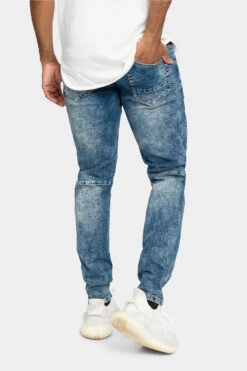 Distressed Stitch Stacked Moto Biker Jeans -Victorious DL1340 IND 3