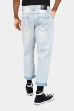 Distressed Cropped Denim Jeans -Victorious DL1354 LTI 3