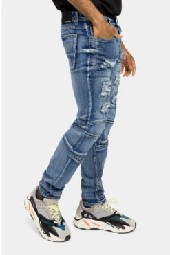 Distressed Moto Biker Denim Jeans 10 Distressed Moto Biker Denim Jeans -Victorious DL1360 IND 4