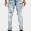 Distressed Ripped And Patched Jeans -Victorious DL1366 2 LTI 1