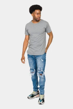 Destroyed And Distressed Denim Jeans -Victorious DL1367 IND 5