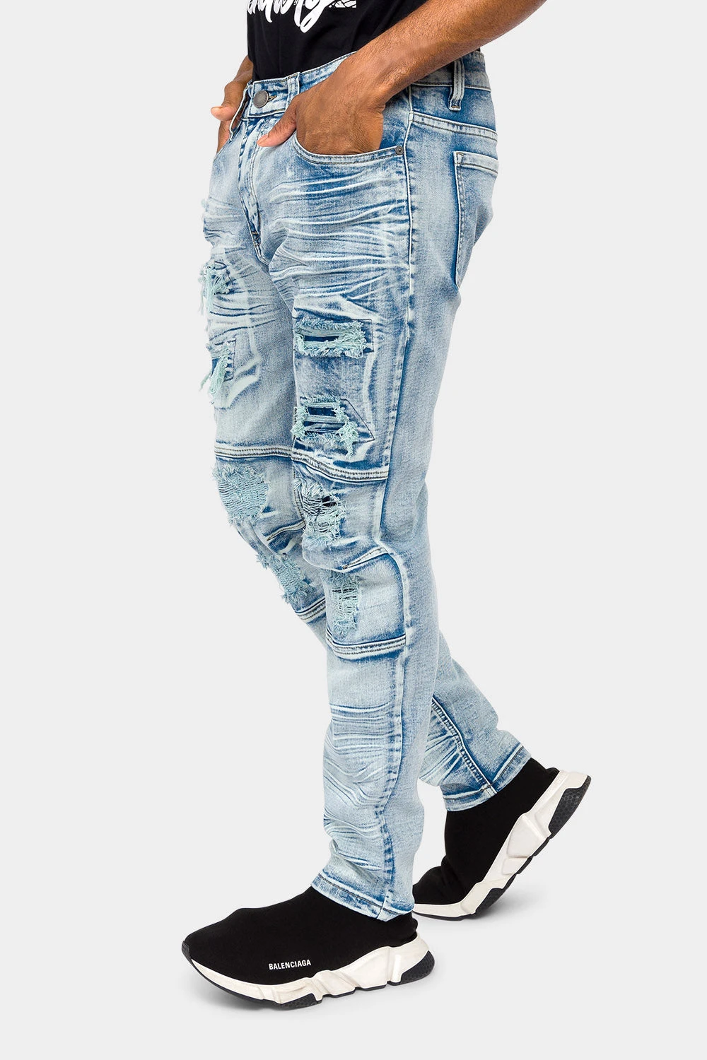 Faded Rip And Repair Denim Jeans 4 Faded Rip And Repair Denim Jeans - Image 2