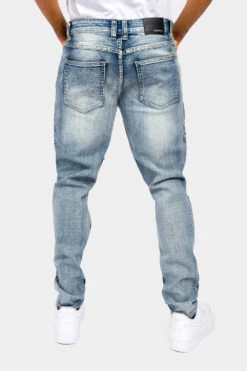 Crease Stacked Biker Denim Jeans -Victorious DL1382 IND 3