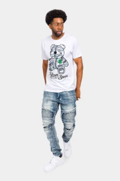 Crease Stacked Biker Denim Jeans -Victorious DL1382 IND 5