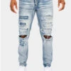 Distressed Diamond Denim Jeans 2 Distressed Diamond Denim Jeans -Victorious DL1396 LTI 1