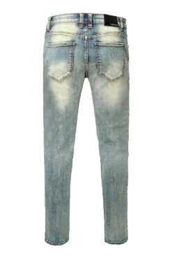 Desert Washed Biker Denim Jeans -Victorious DL1398 DSE 3