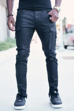 Coated Utility Cargo Pants 13 Coated Utility Cargo Pants -Victorious DL1401 BLK 01