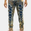 Distressed Heavy Dye Denim Jeans 1 Distressed Heavy Dye Denim Jeans -Victorious DL1405 CRL 1
