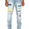 Multi Color Diamond Denim Jeans -Victorious DL1416 LTI 1