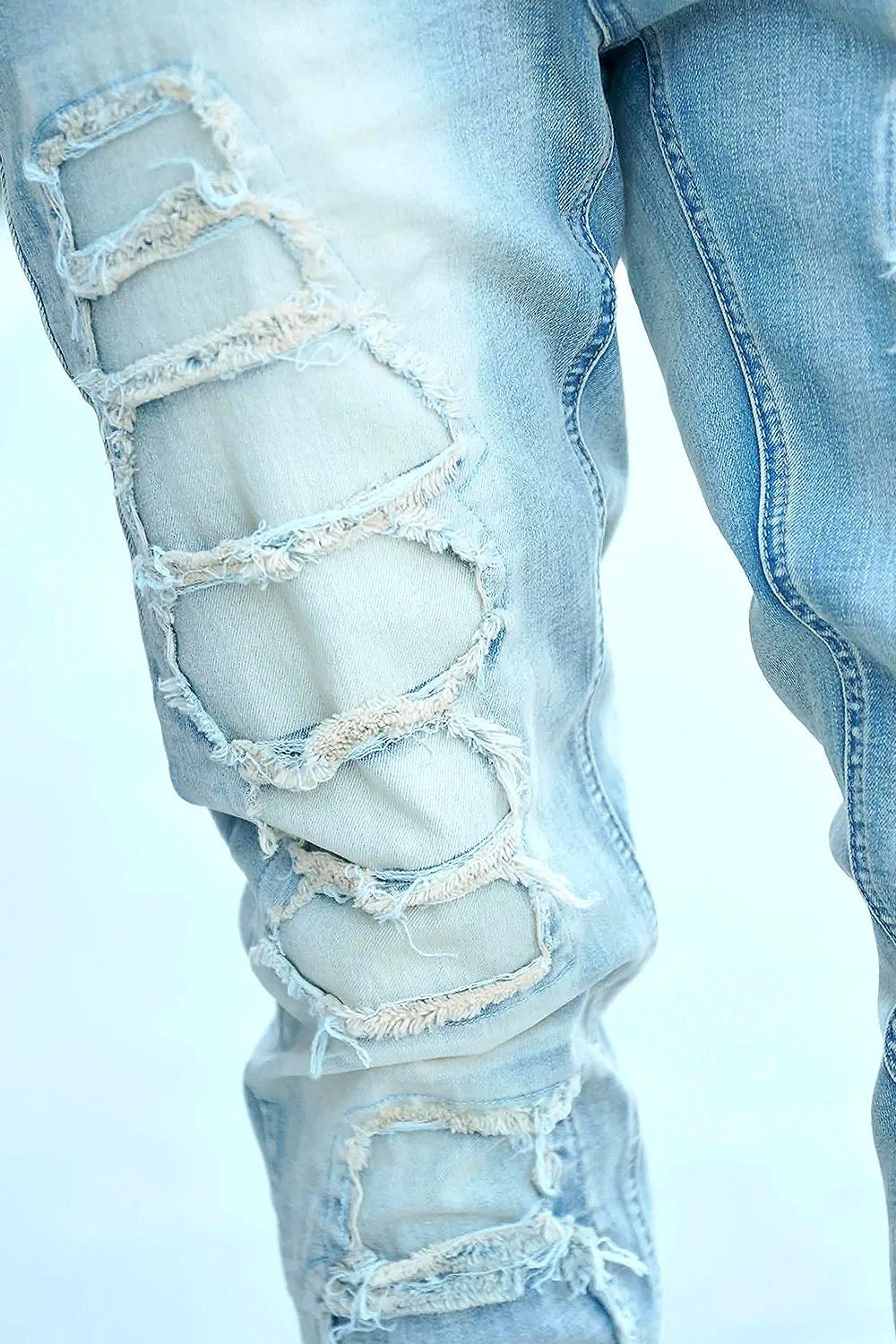 Distressed Inner Patched Denim Jeans 5 Distressed Inner Patched Denim Jeans - Image 3