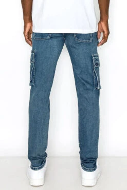 Utility Cargo Multi Pockets Denim Jeans -Victorious DL1443 DKI 3