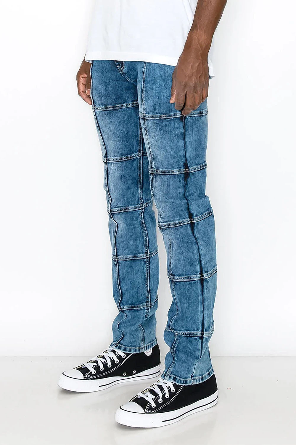 Men's Cut & Sew Blocked Denim Jeans 4 Men's Cut & Sew Blocked Denim Jeans - Image 2