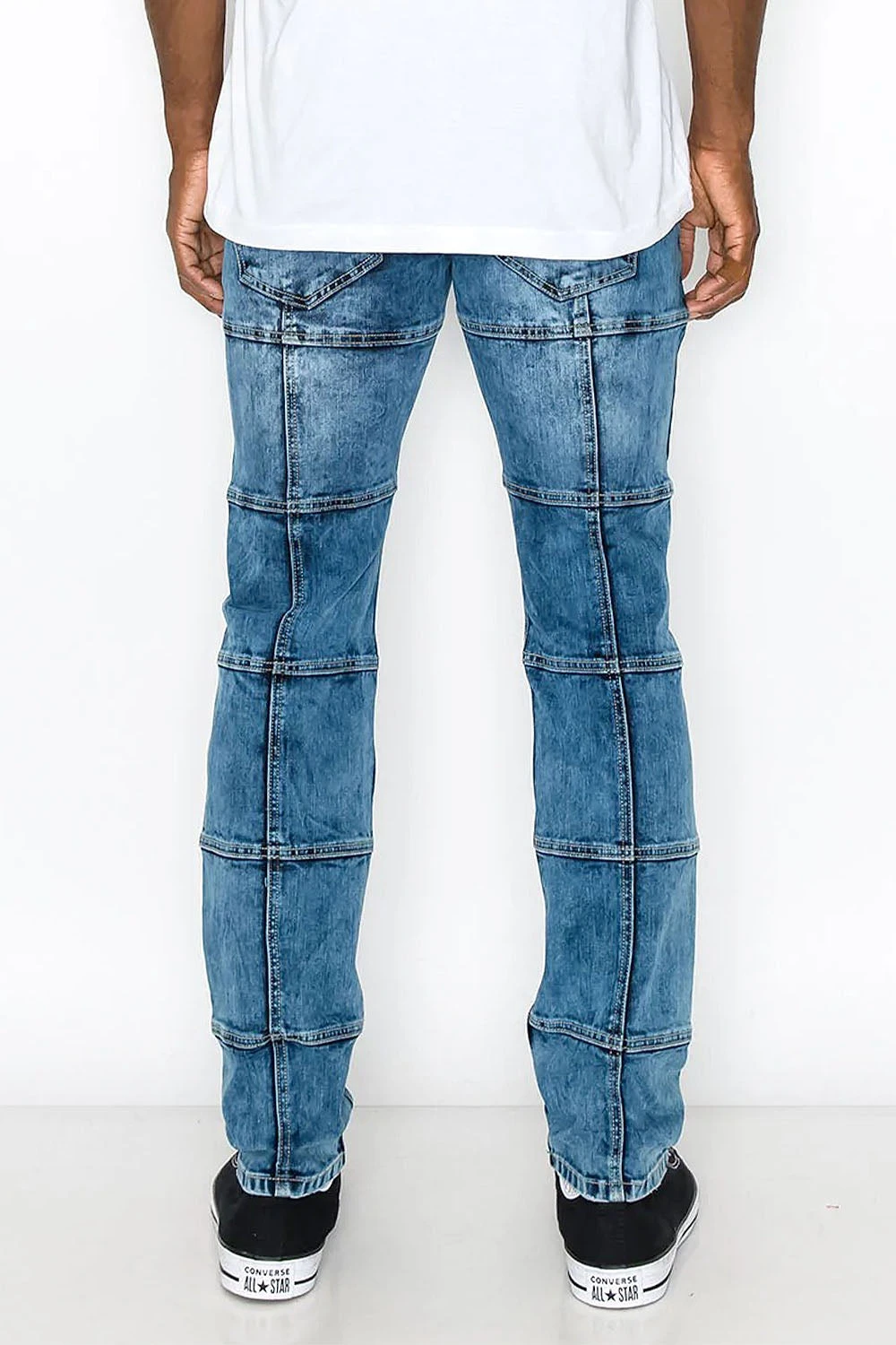 Men's Cut & Sew Blocked Denim Jeans 5 Men's Cut & Sew Blocked Denim Jeans - Image 3