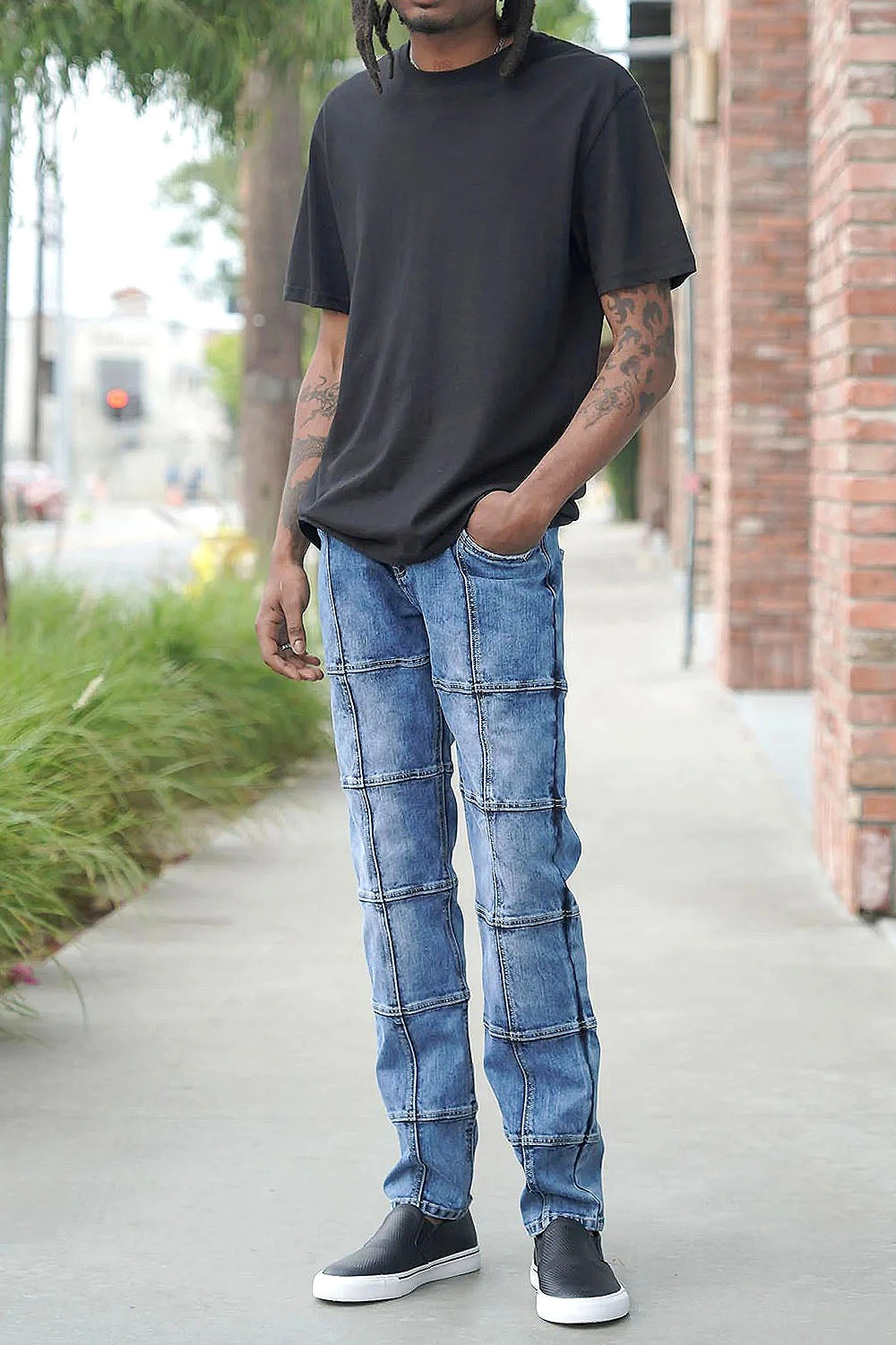 Men's Cut & Sew Blocked Denim Jeans 9 Men's Cut & Sew Blocked Denim Jeans - Image 7