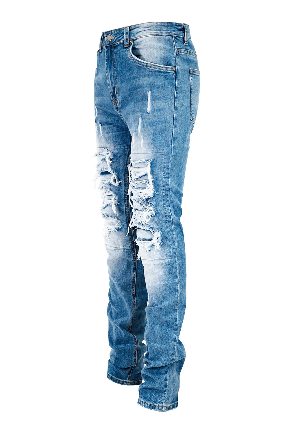 Men's Stacked Fit Distressed Denim Jeans 4 Men's Stacked Fit Distressed Denim Jeans - Image 2