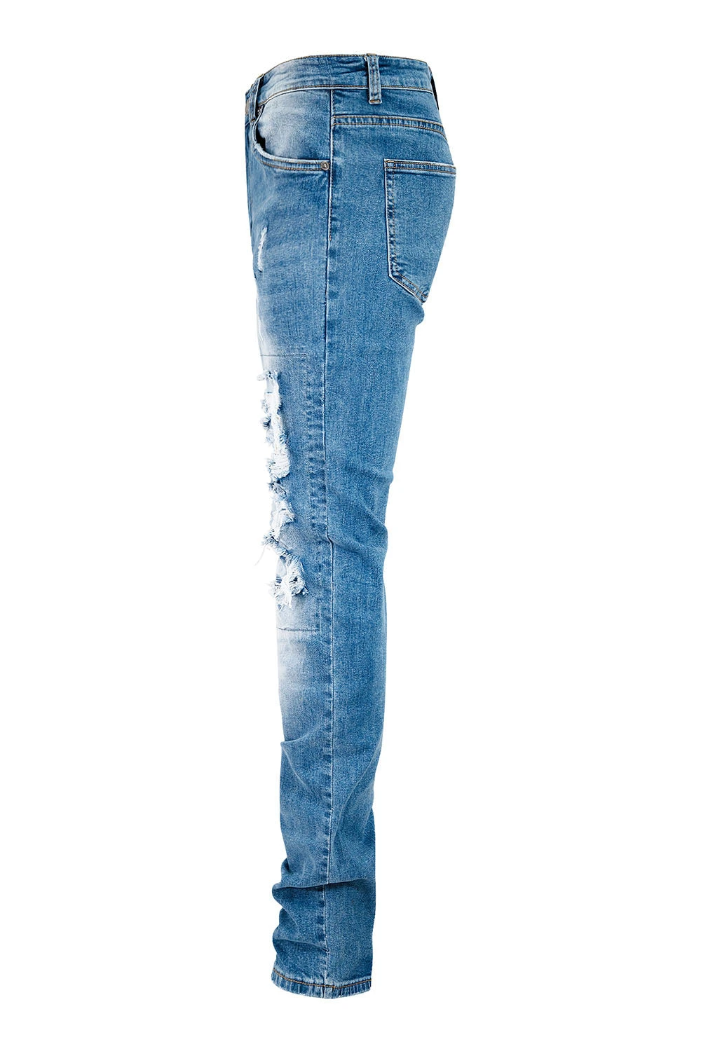 Men's Stacked Fit Distressed Denim Jeans 5 Men's Stacked Fit Distressed Denim Jeans - Image 3