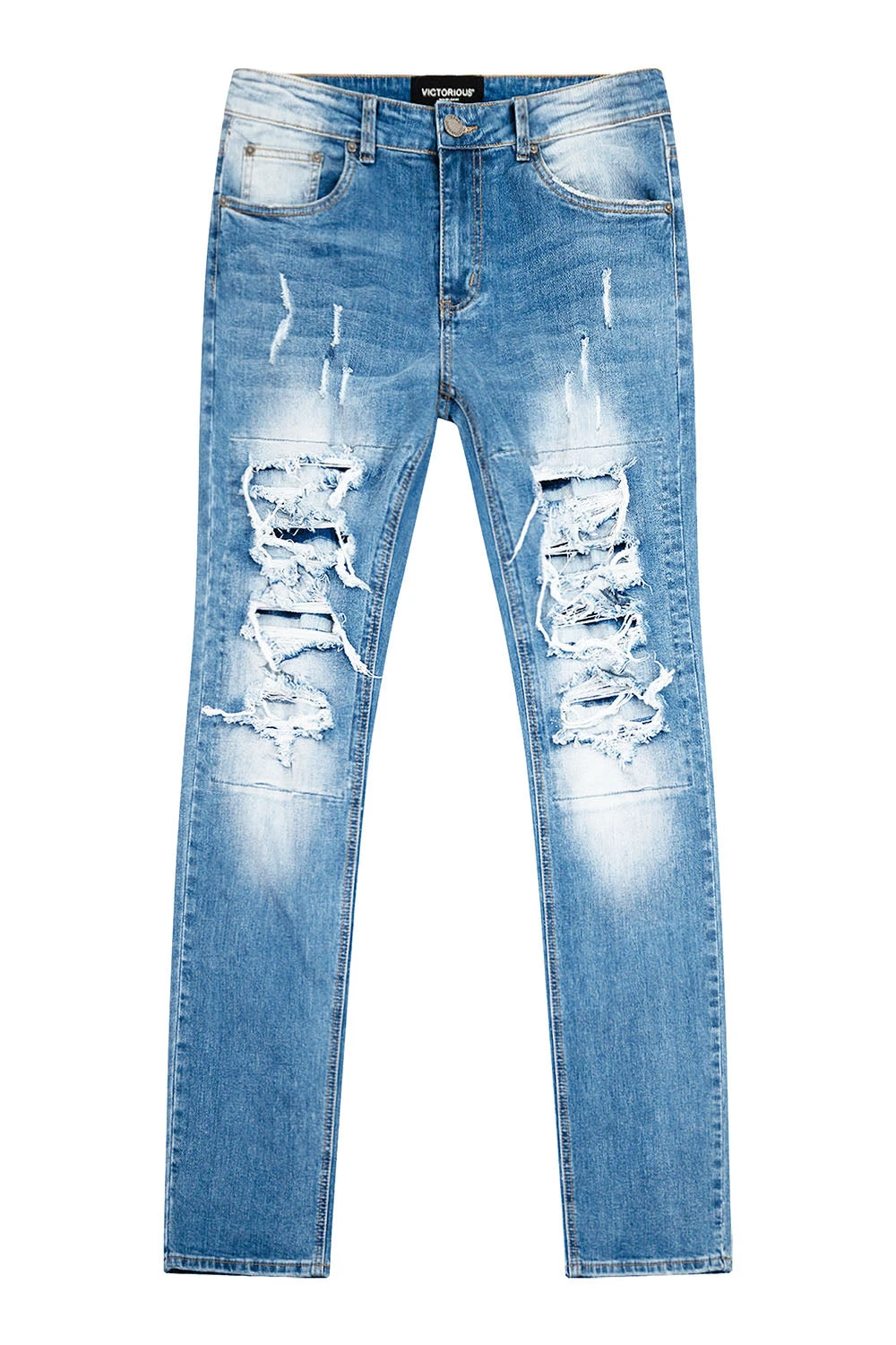 Men's Stacked Fit Distressed Denim Jeans 9 Men's Stacked Fit Distressed Denim Jeans - Image 7