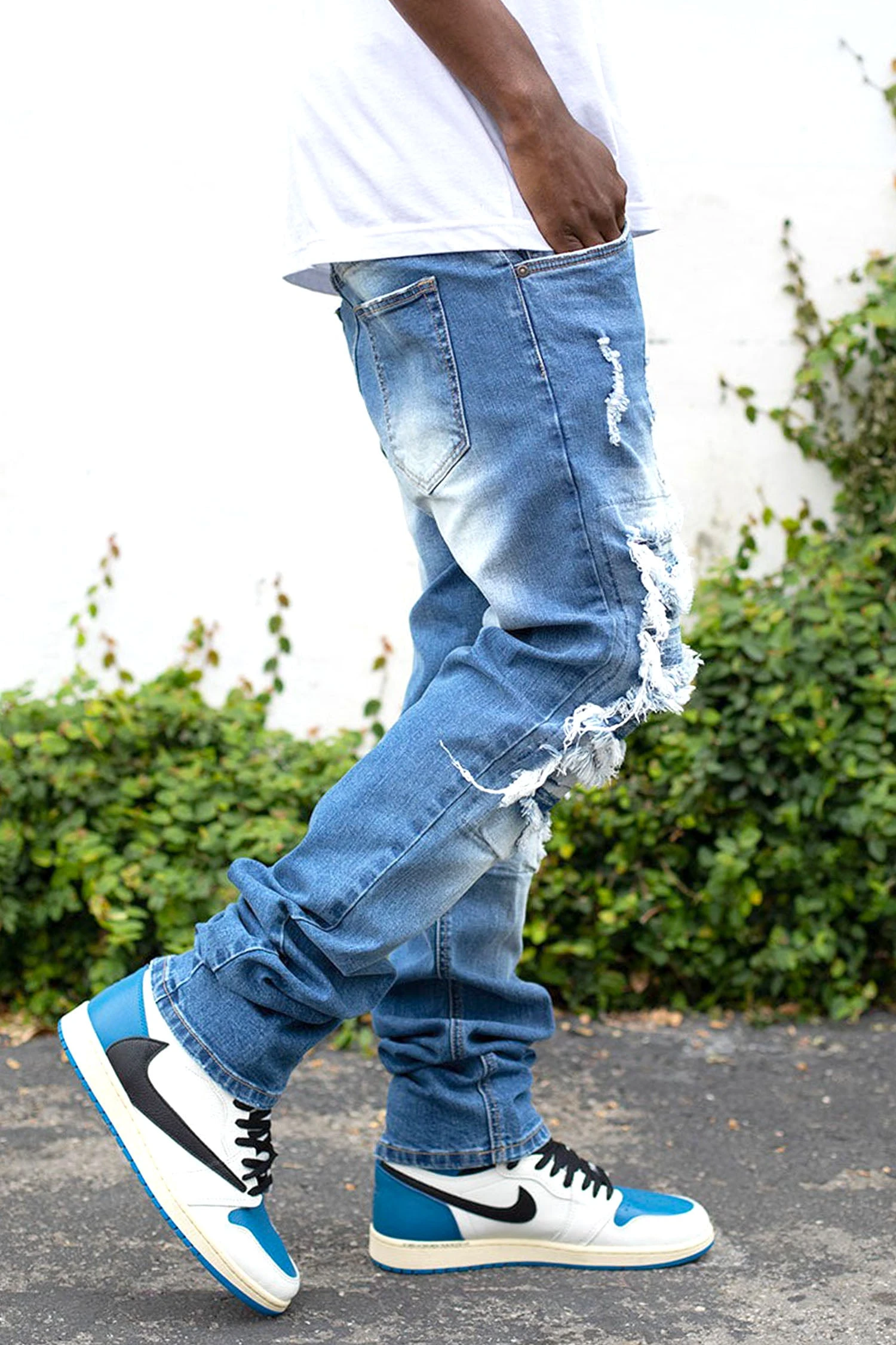Men's Stacked Fit Distressed Denim Jeans 8 Men's Stacked Fit Distressed Denim Jeans - Image 6