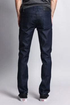 Men's Skinny Fit Raw Denim Jeans (Indigo) 9 Men's Skinny Fit Raw Denim Jeans (Indigo) -Victorious DL936 IND 3