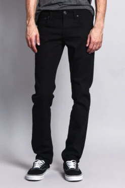 Men's Essential Skinny Fit Colored Jeans (Black) -Victorious DL937 BLK 1