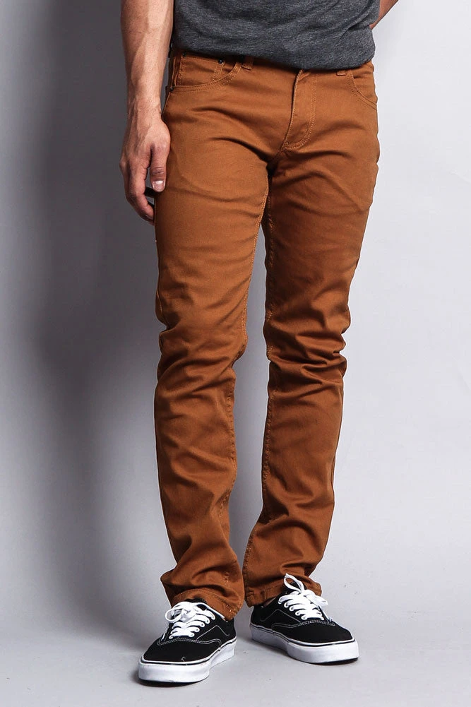 Men's Essential Skinny Fit Colored Jeans (Dark Wheat) 9 Men's Essential Skinny Fit Colored Jeans (Dark Wheat) - Image 7