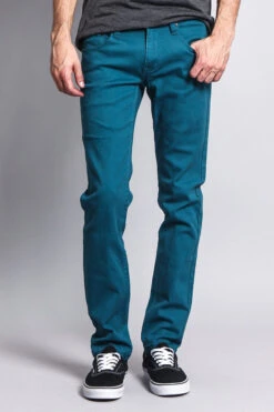 Men's Essential Skinny Fit Colored Jeans (Devil Blue) -Victorious DL937 DVB 1