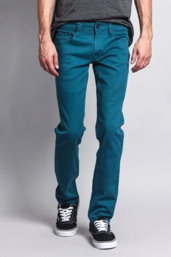 Men's Essential Skinny Fit Colored Jeans (Devil Blue) -Victorious DL937 DVB 5