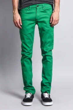 Men's Essential Skinny Fit Colored Jeans (Kelly Green) -Victorious DL937 KGN 1
