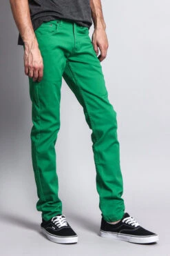 Men's Essential Skinny Fit Colored Jeans (Kelly Green) -Victorious DL937 KGN 4
