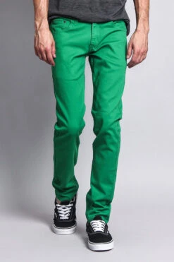 Men's Essential Skinny Fit Colored Jeans (Kelly Green) -Victorious DL937 KGN 5