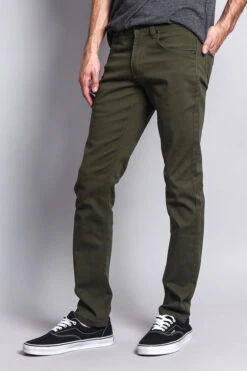 Men's Essential Skinny Fit Colored Jeans (Olive) -Victorious DL937 OLV 2