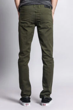 Men's Essential Skinny Fit Colored Jeans (Olive) -Victorious DL937 OLV 3