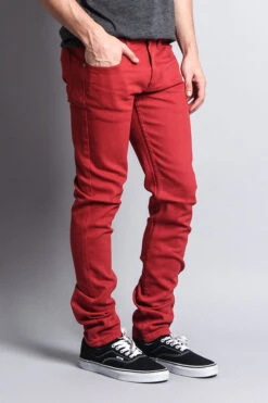 Men's Essential Skinny Fit Colored Jeans (Picante) -Victorious DL937 PCT 3