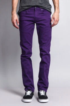 Men's Essential Skinny Fit Colored Jeans (Purple) -Victorious DL937 PUR 1