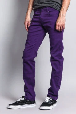 Men's Essential Skinny Fit Colored Jeans (Purple) -Victorious DL937 PUR 2