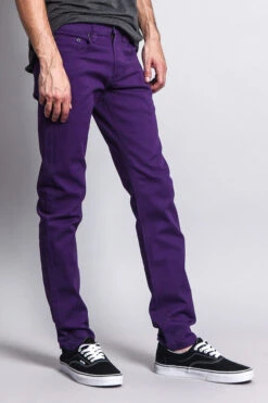 Men's Essential Skinny Fit Colored Jeans (Purple) -Victorious DL937 PUR 4