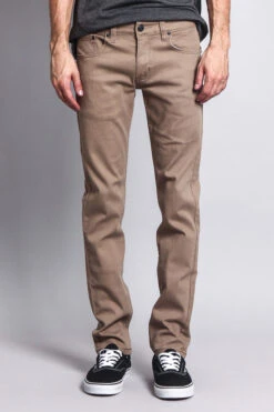 Men's Essential Skinny Fit Colored Jeans (Taupe) -Victorious DL937 TPE 1