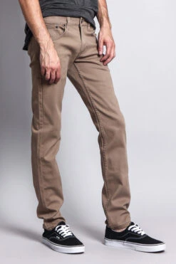 Men's Essential Skinny Fit Colored Jeans (Taupe) -Victorious DL937 TPE 4