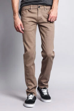 Men's Essential Skinny Fit Colored Jeans (Taupe) -Victorious DL937 TPE 5