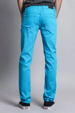 Men's Essential Skinny Fit Colored Jeans (Turquoise) -Victorious DL937 TRQ 3