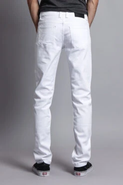 Men's Essential Skinny Fit Colored Jeans (White) -Victorious DL937 WHT 3