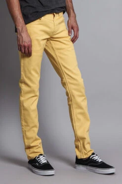 Men's Essential Skinny Fit Colored Jeans (Yellow) -Victorious DL937 YLO 4
