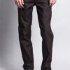 Men's Skinny Fit Raw Denim Jeans (Brown)