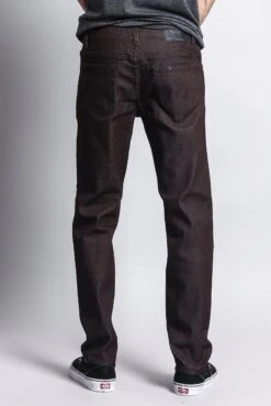 Men's Skinny Fit Raw Denim Jeans (Brown) -Victorious DL938 BRN 3