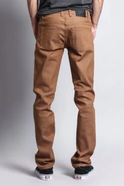 Men's Skinny Fit Raw Denim Jeans (Wheat) -Victorious DL938 WHE 3